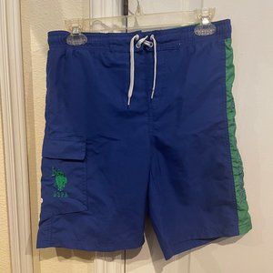 U.S. Polo Assn. Boys Logo Swim Shorts Blue Size M (10-12Y)